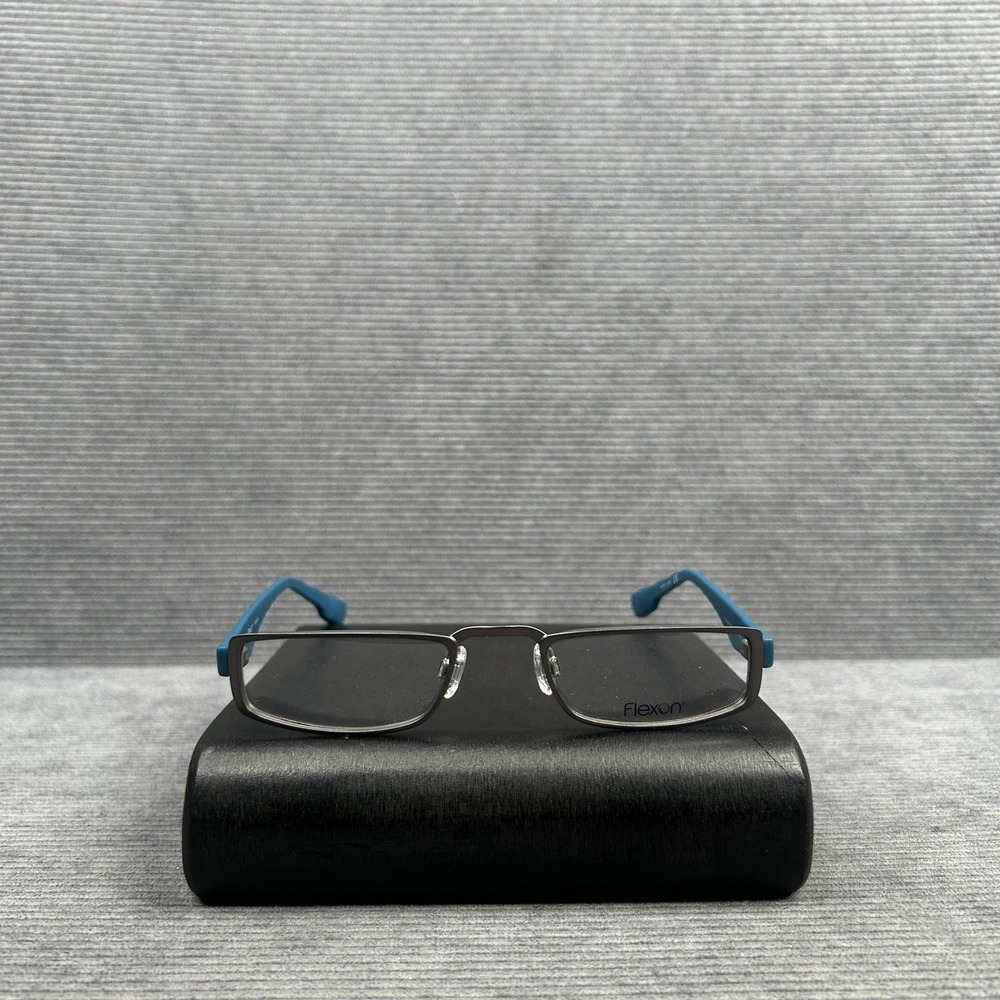 Flexon E1101 033 I-Squared Gunmetal Teal Titanium Y2k Eyeglasses 51-22-145